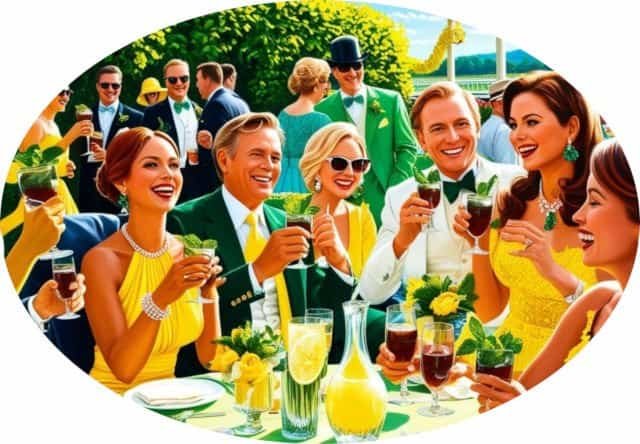 Group of people at the Kentucky Derby horse race