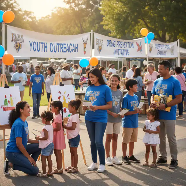 Elks programs, youth outreach, drug prevention, and support for families